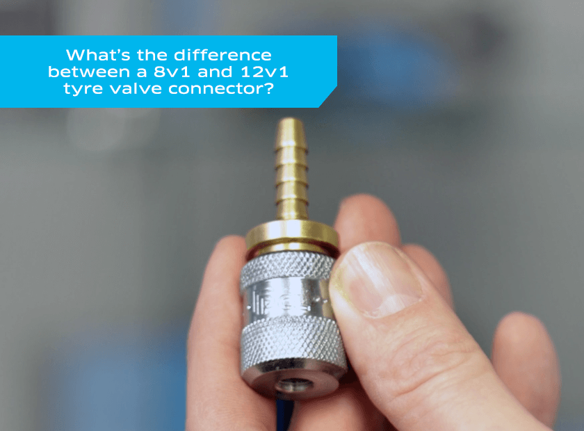 What is the difference between a 8v1 and 12v1 tyre valve connector?