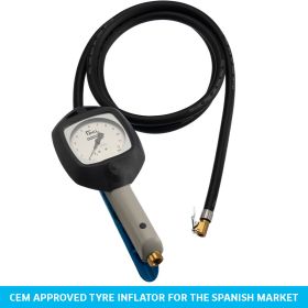 Airforce Tyre Inflator, 0-12 bar, 1.8m Hose, Euro Connector (Spanish CEM Approved)