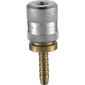 CO9H03 8V1 Screw-On Tyre Valve Connector 6.35mm (1/4) i/d Hose Tailpiece Open End (Carton)