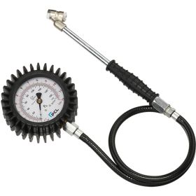 DPG3H03 Tyre Check Dial gauge (80mm Dia) 0-170 psi & 0-12 bar, Twin Hold-On Connector