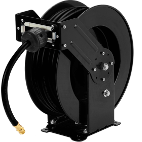 Steel Air Hose Reel with 15m of 3/8 Hose and 1/4 Fittings