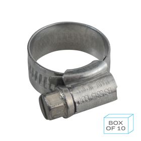 JC1320 Jubilee Hose Clip Size 00 (13-20mm) Mild Steel Zinc Plated (Supplied in Box of 10)