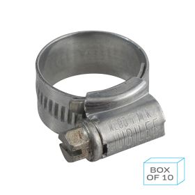 JC1622/ST Jubilee Hose Clip Size 0 (16-22mm) 304 Stainless Steel (Supplied in Box of 10)