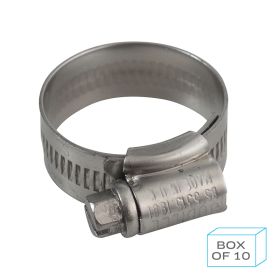 JC2230/ST Jubilee Hose Clip Size 1A (22-30mm) 304 Stainless Steel (Supplied in Box of 10)