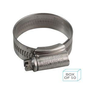 JC2535/ST Jubilee Hose Clip Size 1 (25-35mm) 304 Stainless Steel (Supplied in Box of 10)