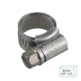 JC9512 Jubilee Hose Clip Size 000 (9.5-12mm) Mild Steel Zinc Plated (Supplied in Box of 10)