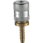 CO9H03 8V1 Screw-On Tyre Valve Connector 6.35mm (1/4) i/d Hose Tailpiece Open End (Carton)