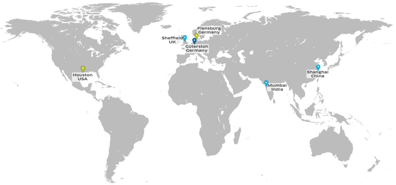 World map with HORNGROUP locations 