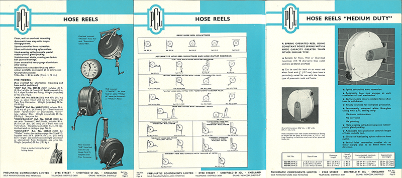 PCL's Hose Reels in the 1968 Catalogue Pages 3-5 