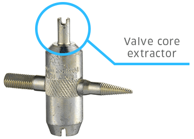 How to fix a leaky tyre valve using a 4-in-1 tyre valve tool in