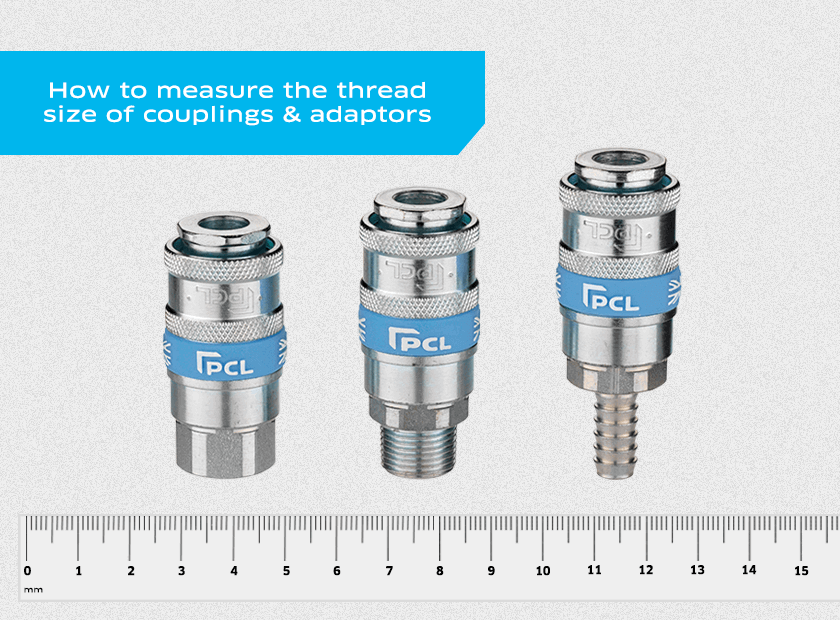 How to measure the thread size of an air line coupling